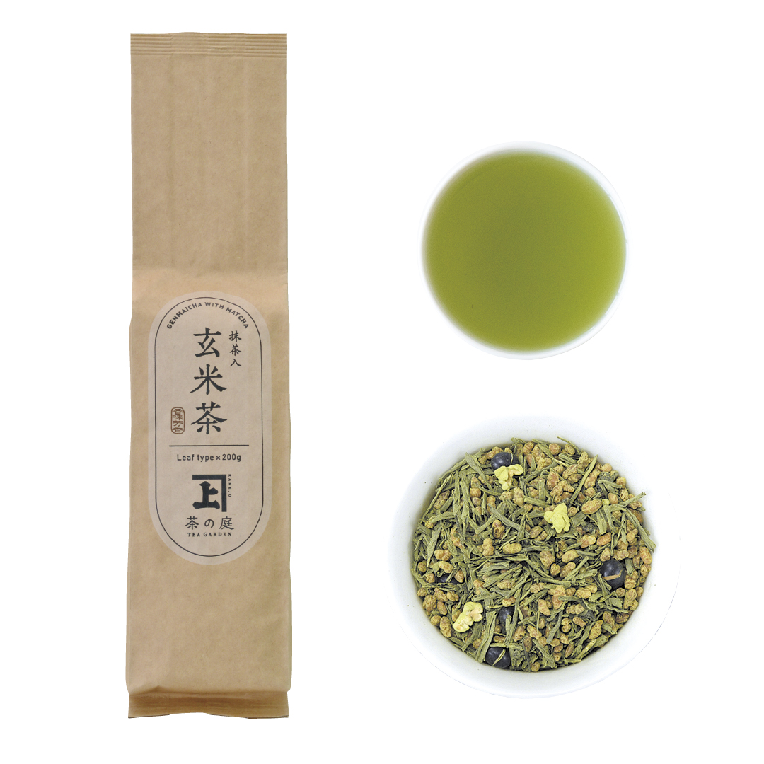 茶の庭 かねじょう 抹茶入り玄米茶 リーフ 200g
