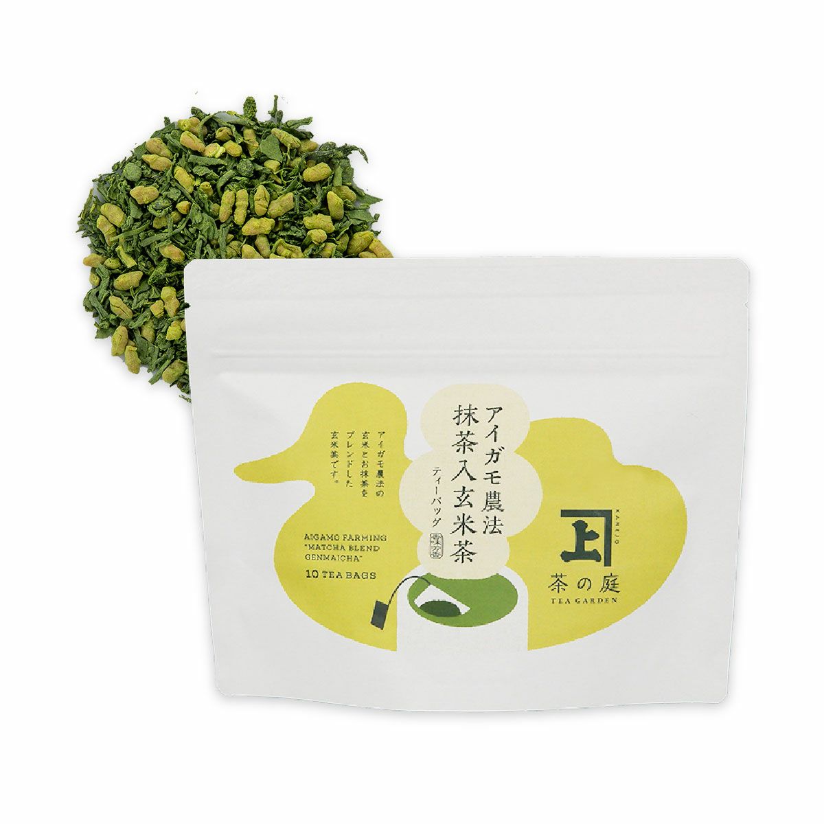 アイガモ農法 抹茶入玄米茶ティーバッグ10個入 | 茶の庭オンラインショップ