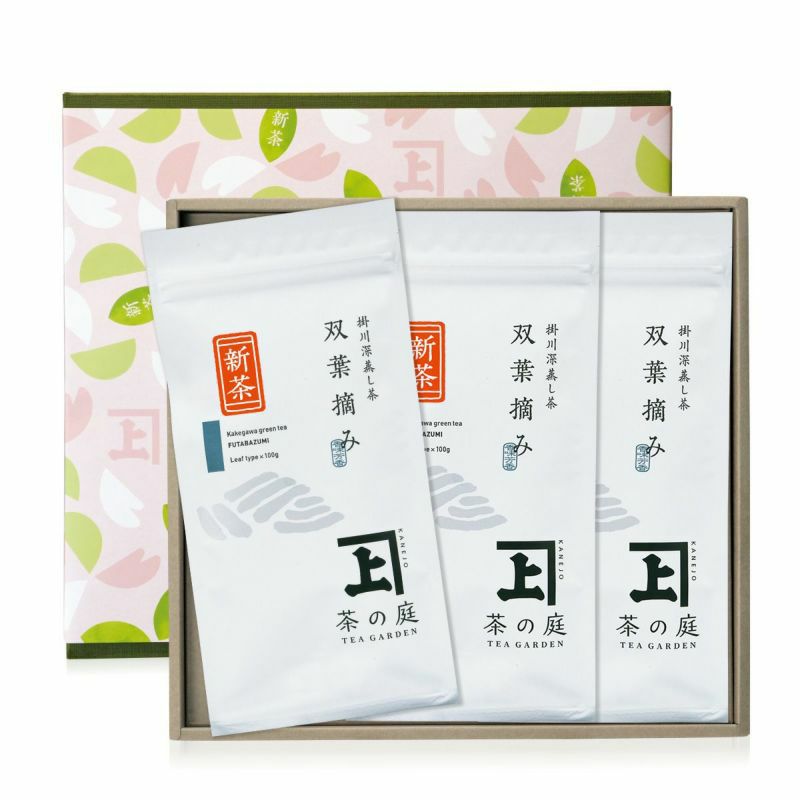 かねじょう 茶の庭 【ご贈答用・化粧箱入り】 静岡・掛川深蒸し茶 100g袋 3本