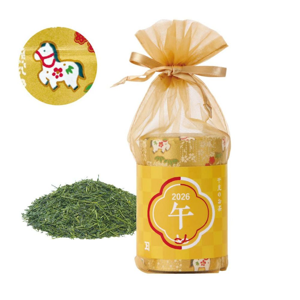 【静岡・掛川茶】 干支缶入り深蒸し茶（金）70g