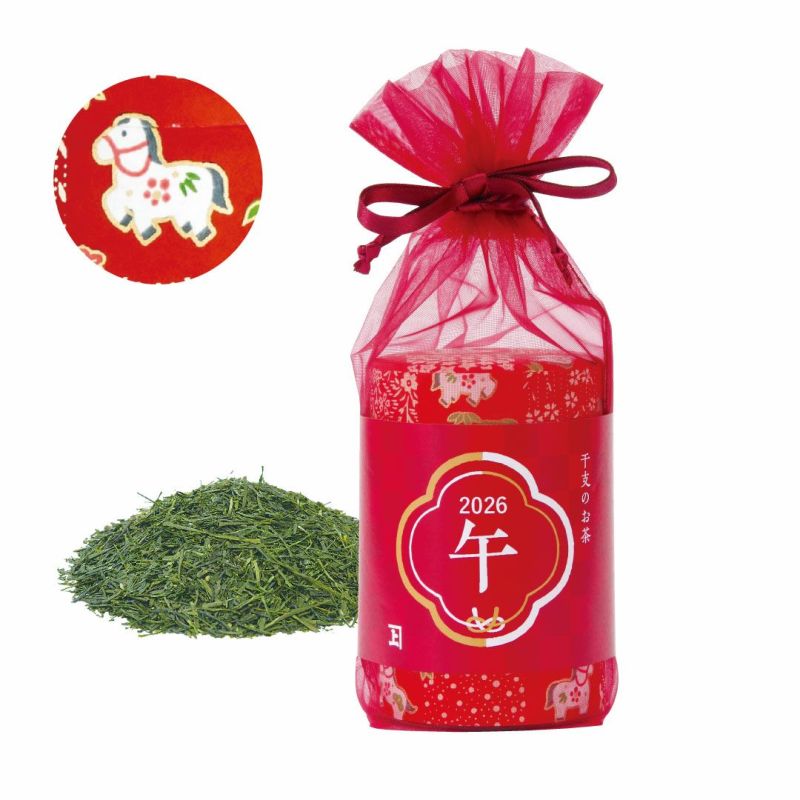 【静岡・掛川茶】 干支缶入り深蒸し茶（赤）70g